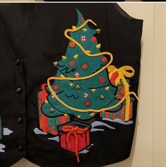 Ugly Christmas vest Snowden vest and friend vintage Size Large - Picture 7 of 9